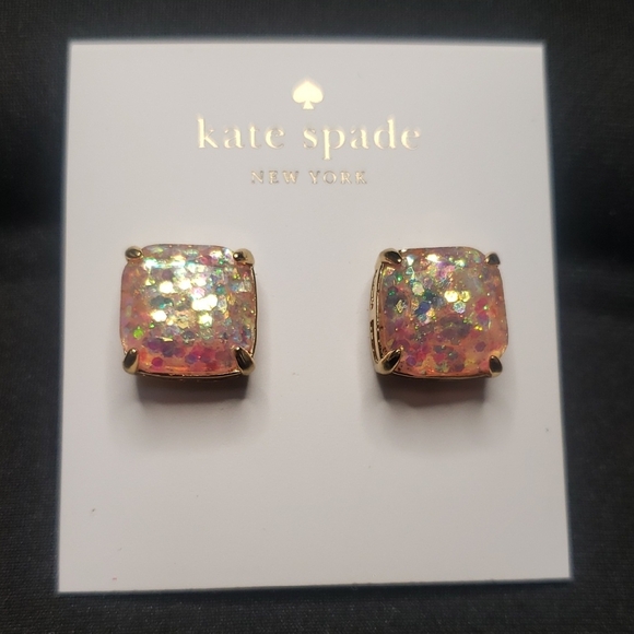 kate spade Jewelry - Kate Spade pale pink, glittery stud earrings.